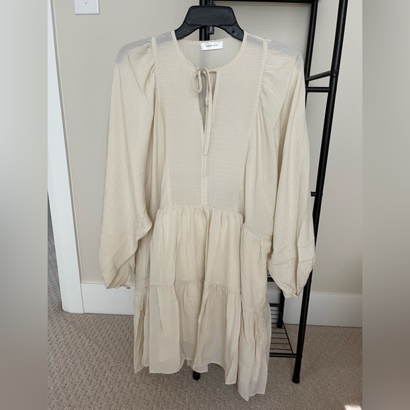 Anine Bing Madison dress in cream and black stripe, XXS - Picture 3 of 8